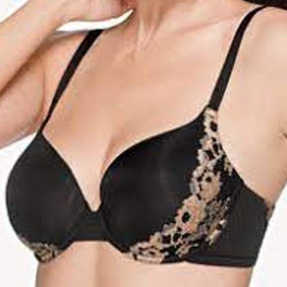 Wacoal Black Lace Opulence Contour Bra 853112 Size 32DD - Picture 1 of 10